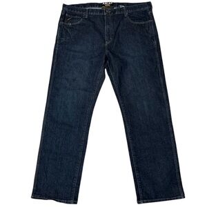 Ariat Jeans Mens 44x34 Blue Rebar M5 Slim Straight Leg Workwear Loop Lock Denim